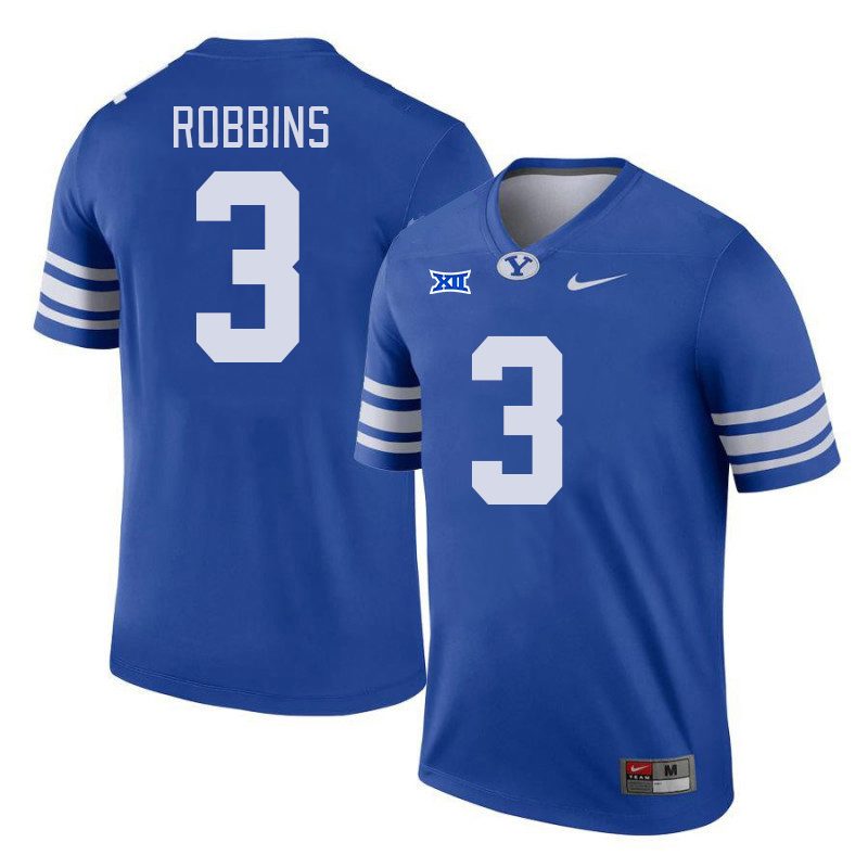 BYU Cougars #3 Aidan Robbins Big 12 Conference College Football Jerseys Stitched Sale-Royal